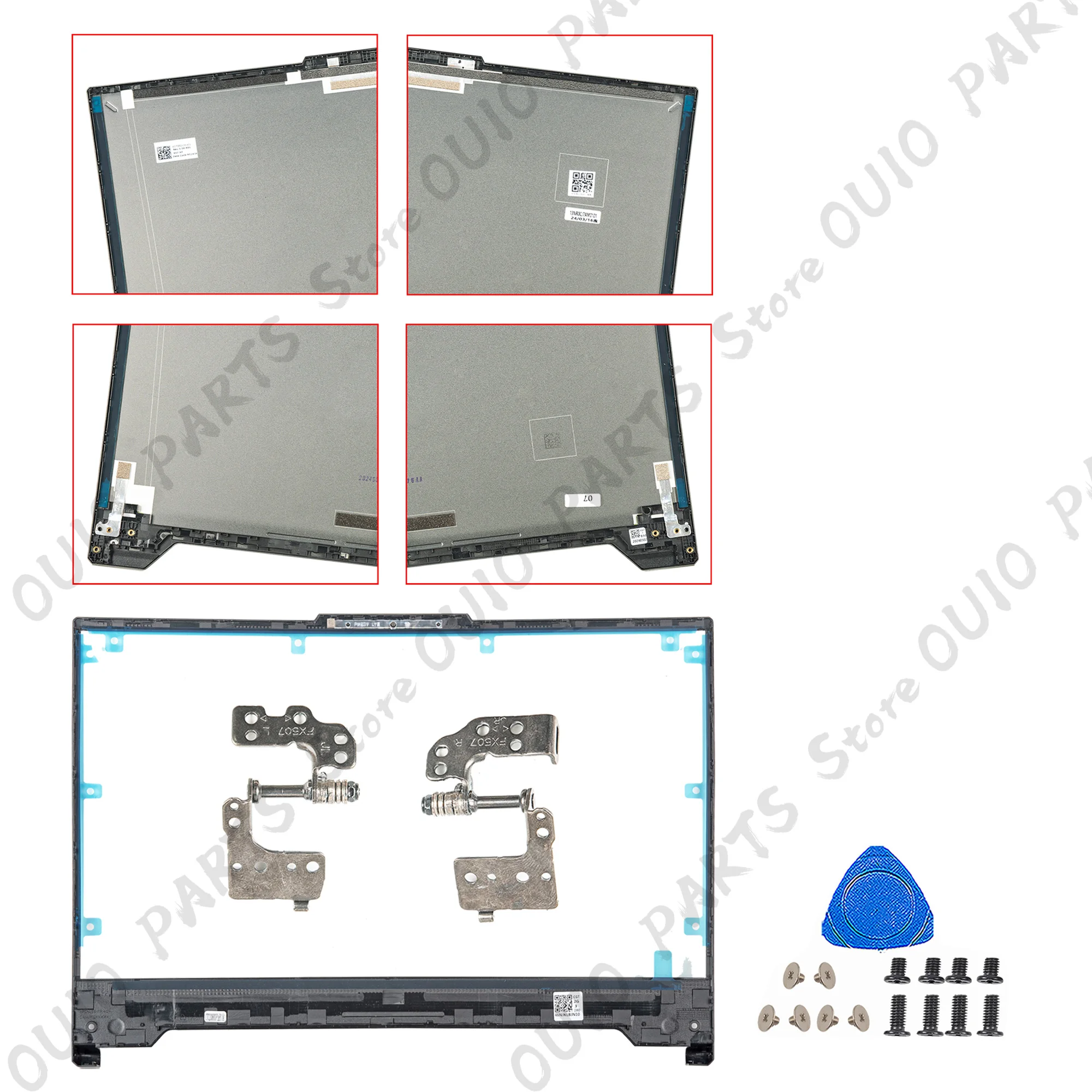 

New For TUF Gaming F15 FA507 FA507R FX507 FX507Z aluminium LCD Back Cover Bezel Bottom Case Hinges Notebook Parts Replace