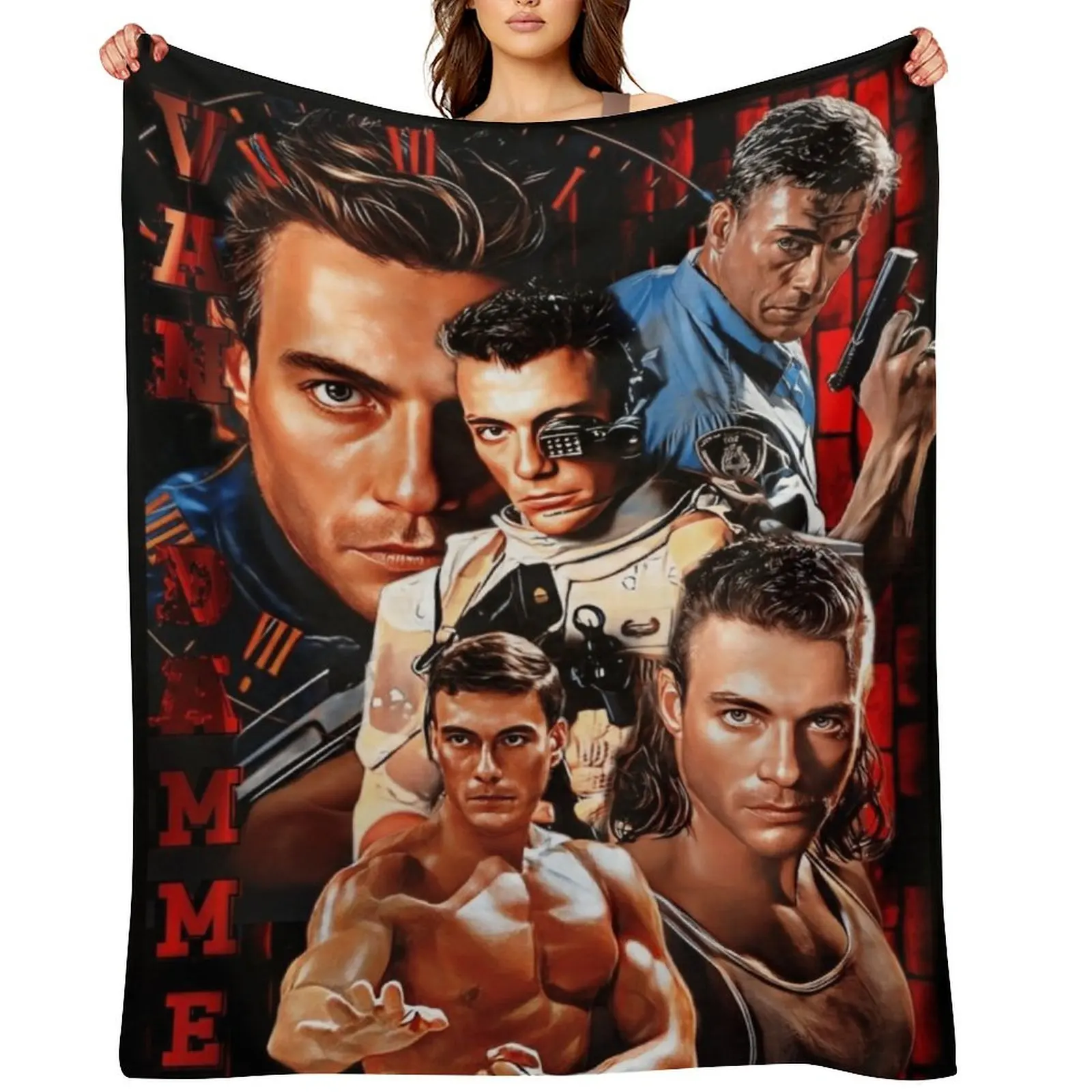 

Jean Claude Van Damme Throw Blanket Shaggy Extra Large Throw Large Warm Blankets