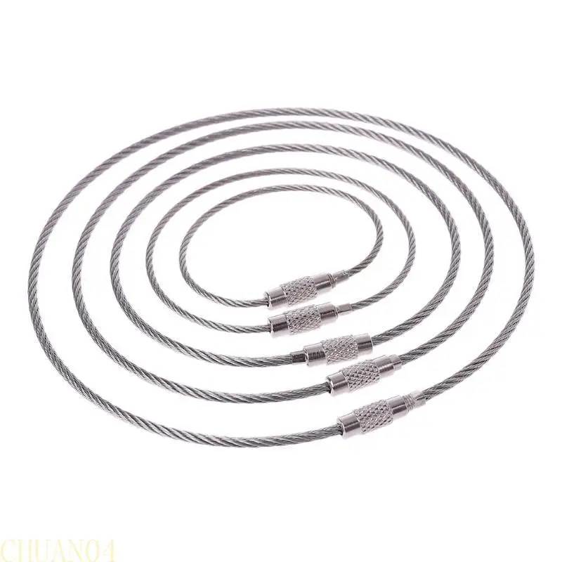 A1A2 المقاوم للصدأ سلك المفاتيح مشبك دائرة كليب ل حلقة رئيسية لمفتاح حامل حلقة لمفتاح فوب حلقة كابل حبل DIY بها بنفسك Jewe