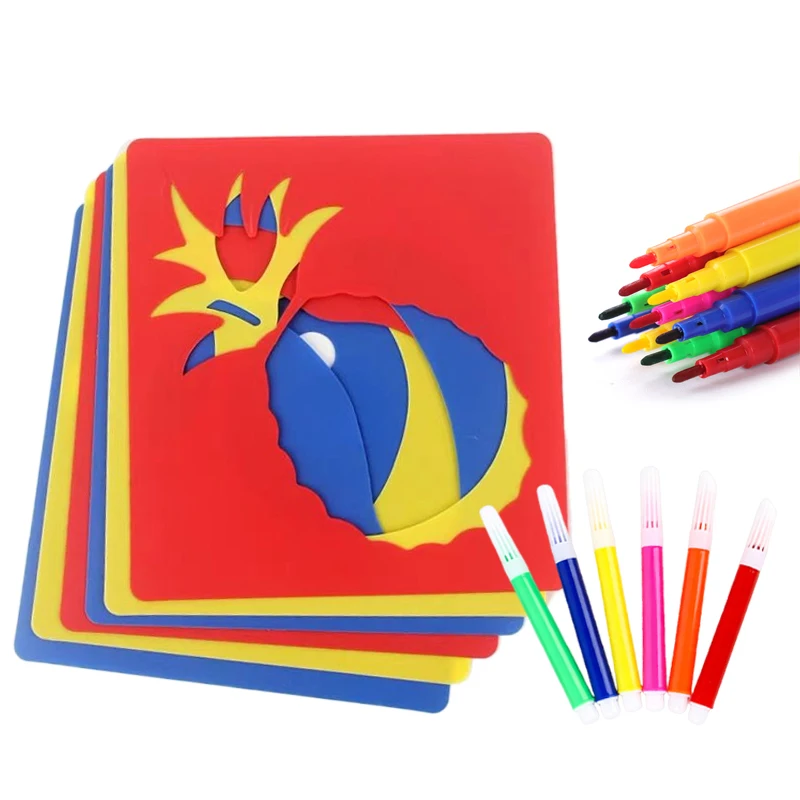 10/20pcs Painting Template Drawing Stencils DIY Cartoon Pattern Teaching Incentive Supplies Students Arts Crafts Material TMZ