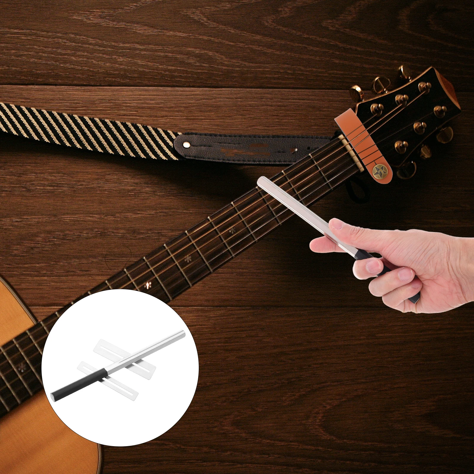 

Stainless Steel File Set Fret Files End Polishing Tools Dressing for Guitar Crowning Electric Maintenance Kit