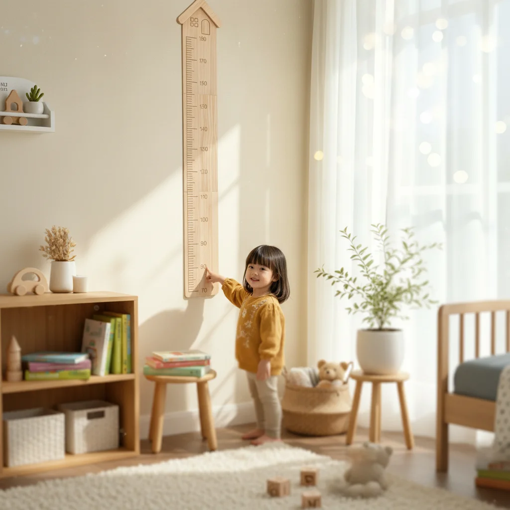 Growth Chart Ruler - مقياس نمو خشبي على شكل منزل،