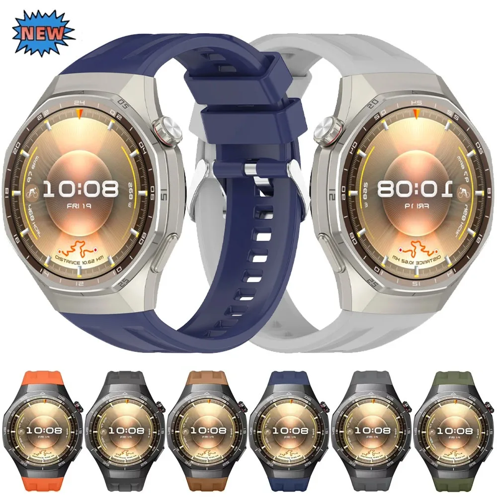 لا فجوات الأصلي سيليكون حزام لهواوي GT6 برو 46 مللي متر المعصم الفرقة لهواوي GT6 برو 46 مللي متر الرجال النساء استبدال حزام سوار #1