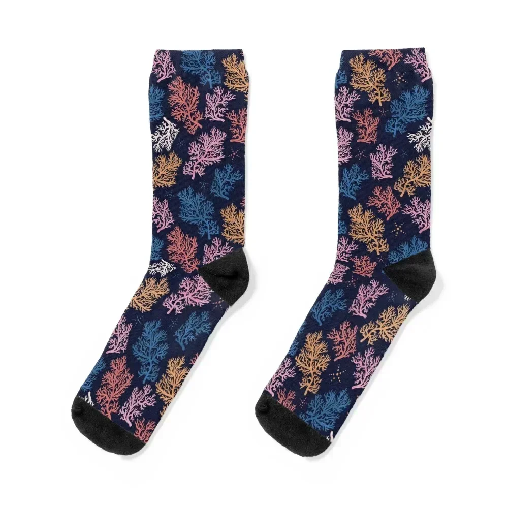 Coral Fractal Formations On Ocean Reef Pattern Socks Wholesale sport basketball new year Socks Women's Men's