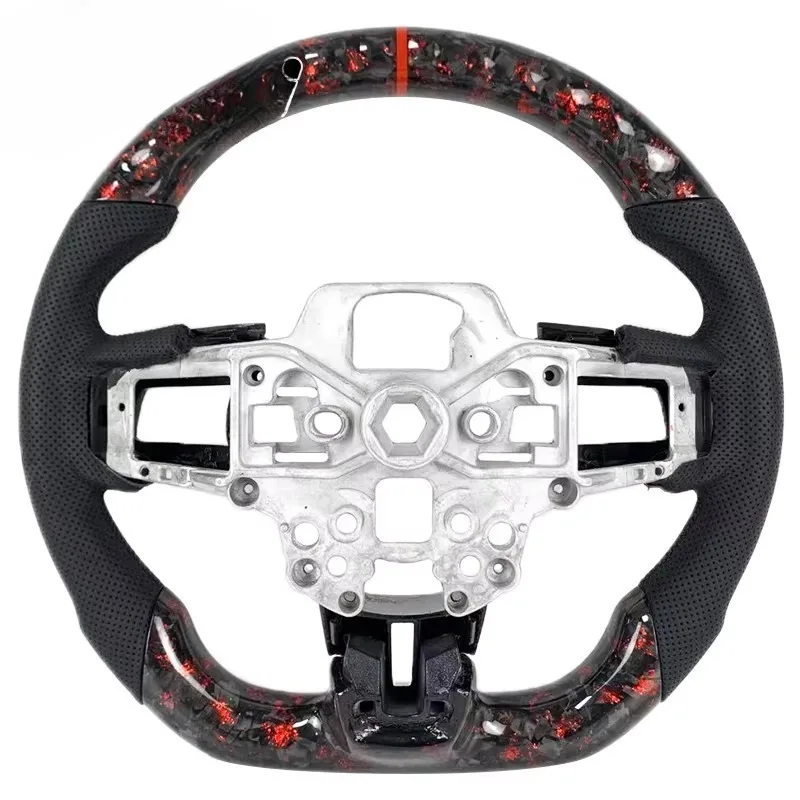 Car Interior Accessories Custom Forged Carbon Fiber Sports Steering Wheel for Ford Mustang GT GT500 Shelby GT350 EcoBoost Mach 1