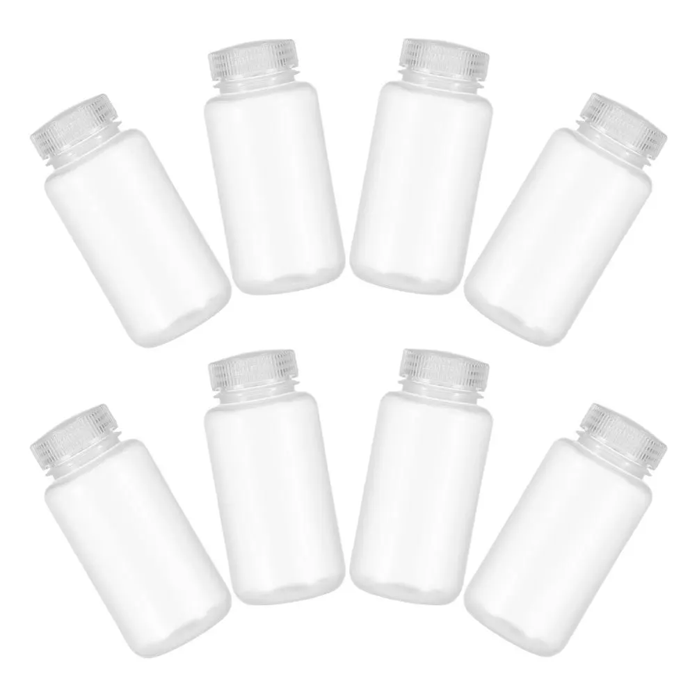 8pcs Reagent Bottle Laboratory Plastic Wide Mouth Leakproof Container For Lab Use High Temperature Resistant Storage Bottles