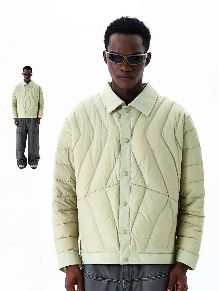 

MMOPTOP Thiened Padded Jaet Men's Warm Winter Coat Stand Collar Loose Fit Du down Filling Zipper Closure Long Sve