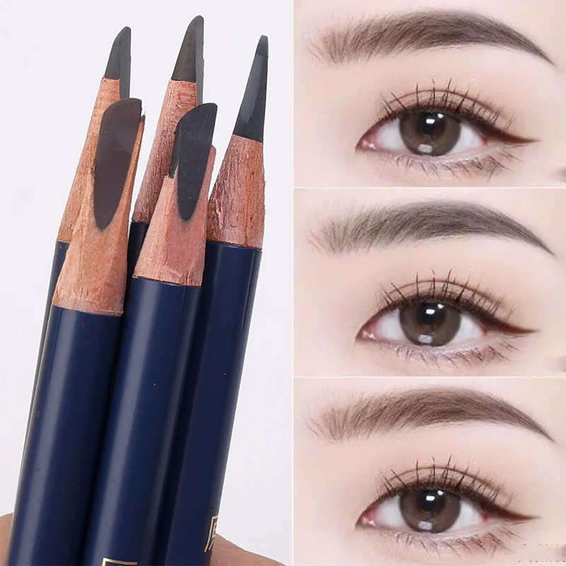 Waterproof Wooden Hard Eyebrow Pen 5 Colors High Quality Professional Natural Matte Eyebrow Enhancers Pencil Makeup Cosmetics