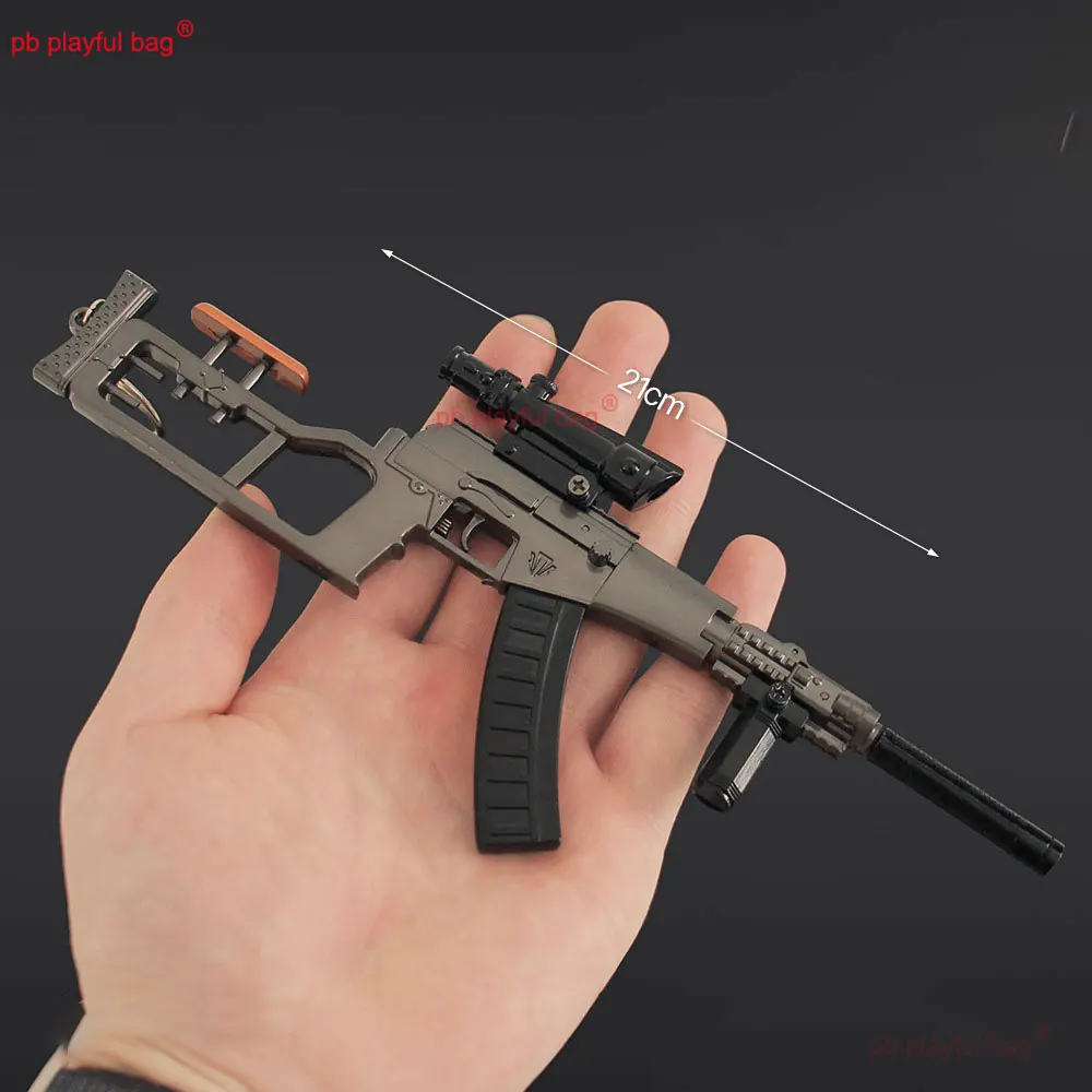 21 سنتيمتر VSS بندقية نموذج لعبة معدنية بندقية قلادة المفاتيح عمل الشكل CS لعبة سلاح الأجهزة الطرفية هدايا عيد ميلاد الاطفال لعبة ZG387