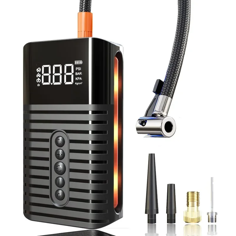 Wired and wireless with 6000 mAh battery, tire inflator, air compressor, compact