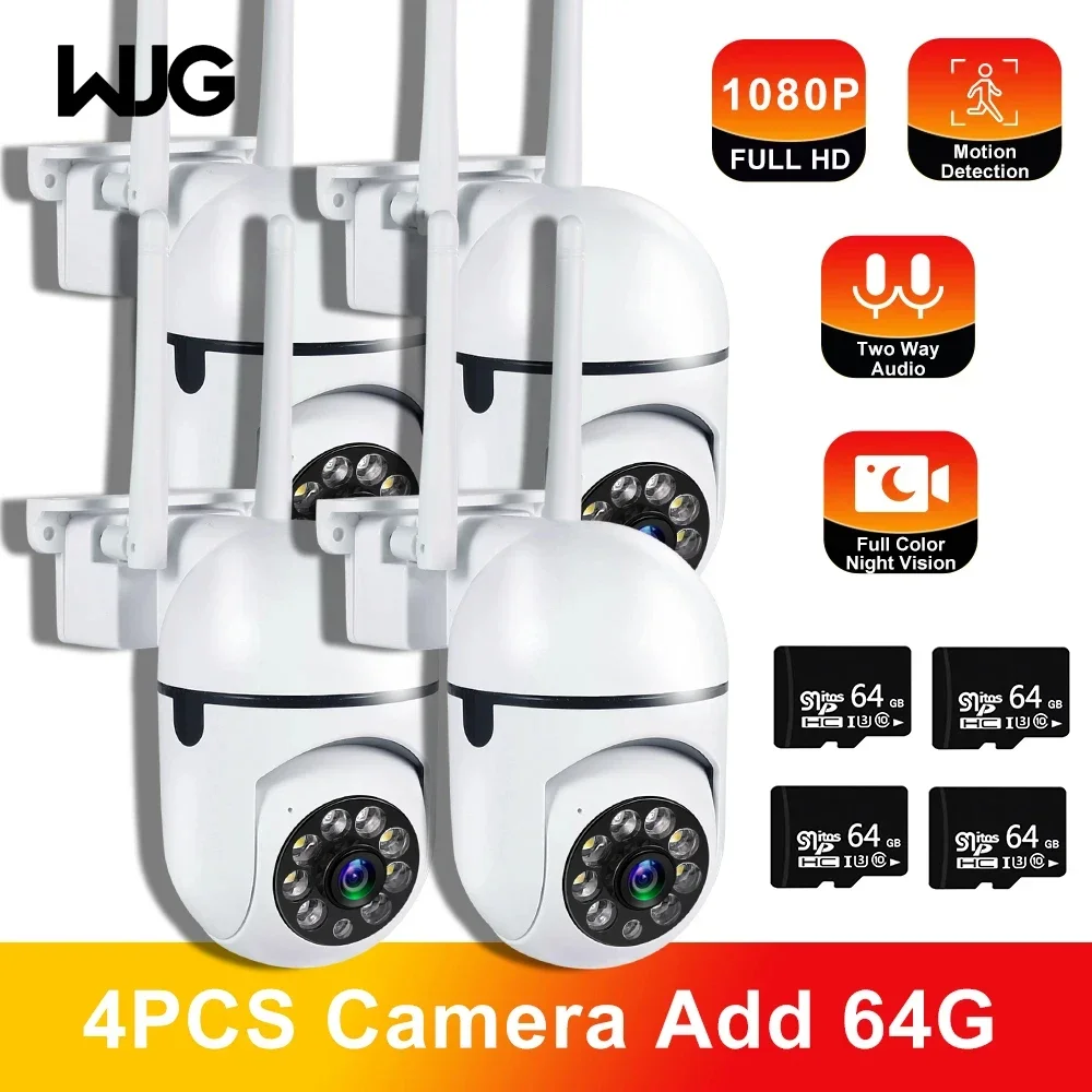 Wjg-wifi câmera de vigilância, 1080p, 5ghz, segurança exterior, impermeável, zoom 4.0x, para casa