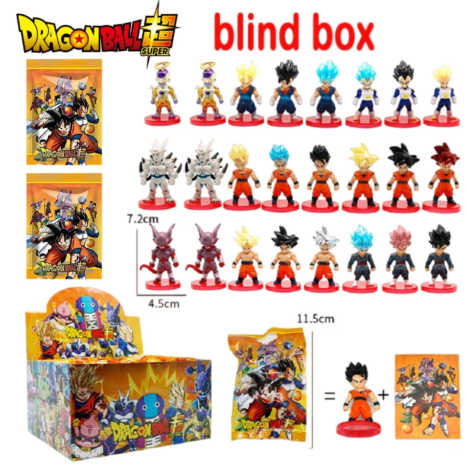

Набор из 1-24 случайных фигурок в закрытой упаковке: Аниме Dragon Ball, Супер Сайяны Сон Гоку, Вегета, Фриза. Коллекционные фигурки из ПВХ, игрушки-украшения.