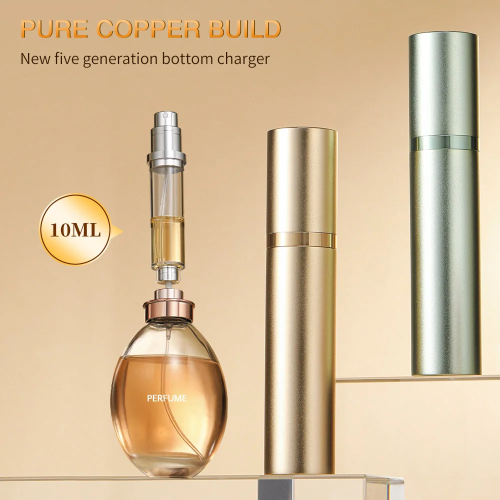Mini botella de Perfume recargable de 10ml con bomba de aroma en aerosol, envases cosméticos vacíos de viaje portátiles, Mini botella atomizadora en aerosol