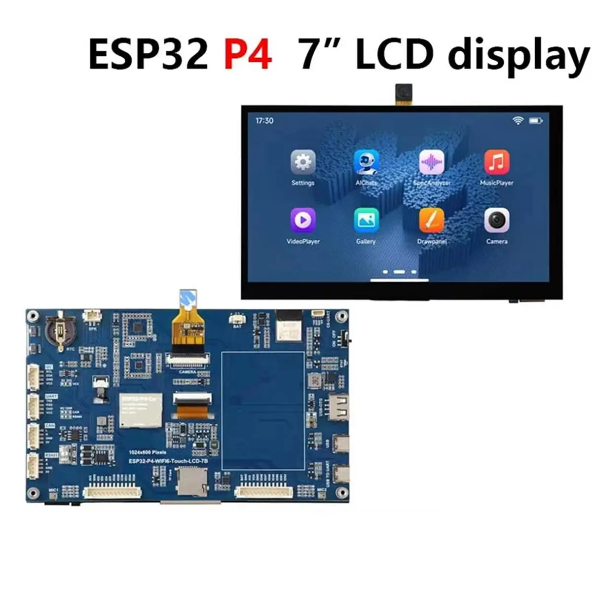 New Electronics  P4 Development Board 7-Inch LCD Display 1024x600 7inch Touchscreen -C6 WiFi6 for Xiaozhi AI