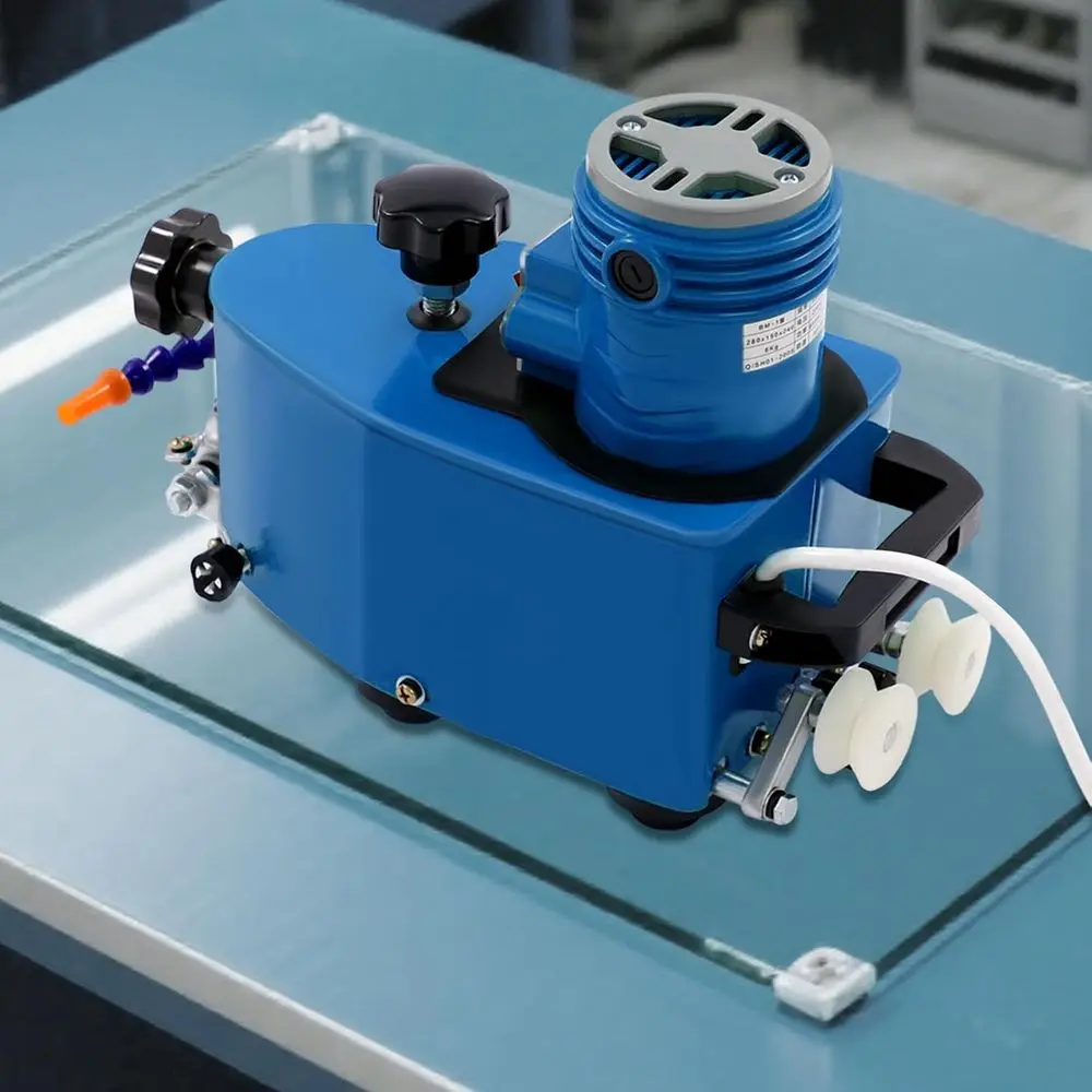 مطحنة وملمع حافة زجاجية محمولة 1100 وات للحجر والسيراميك، سمك 3-20 مم، 8000 دورة في الدقيقة، عجلات متعددة الأشكال، أزرق