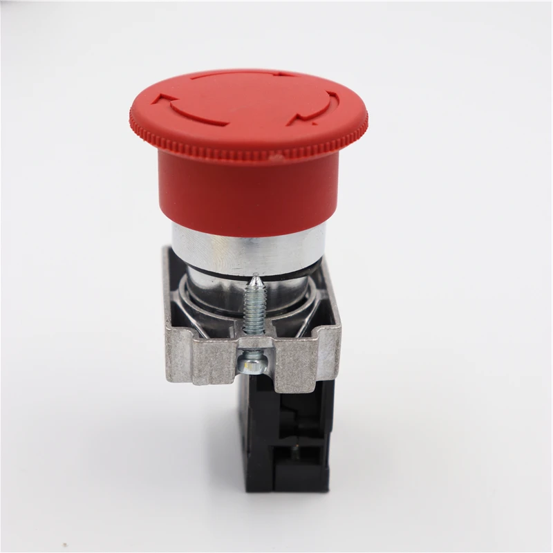 1Pcs Mushroom head power switch emergency stop 10A 22mm push button switch