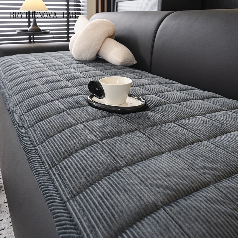 2026 New Solid Corduroy Sofa Cushion Non-Slip Thickening Couch Slipcover for Autumn and Soft Winter and Warm Home Accessories