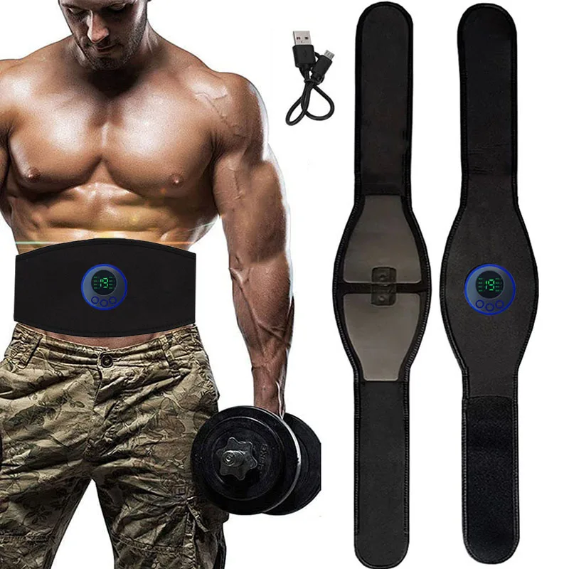 New Electric EMS Abdominal Training Belt Muscle Stimulator Toner Weight Loss Abs Body Slimming Fitness Vibration Belts Unisex