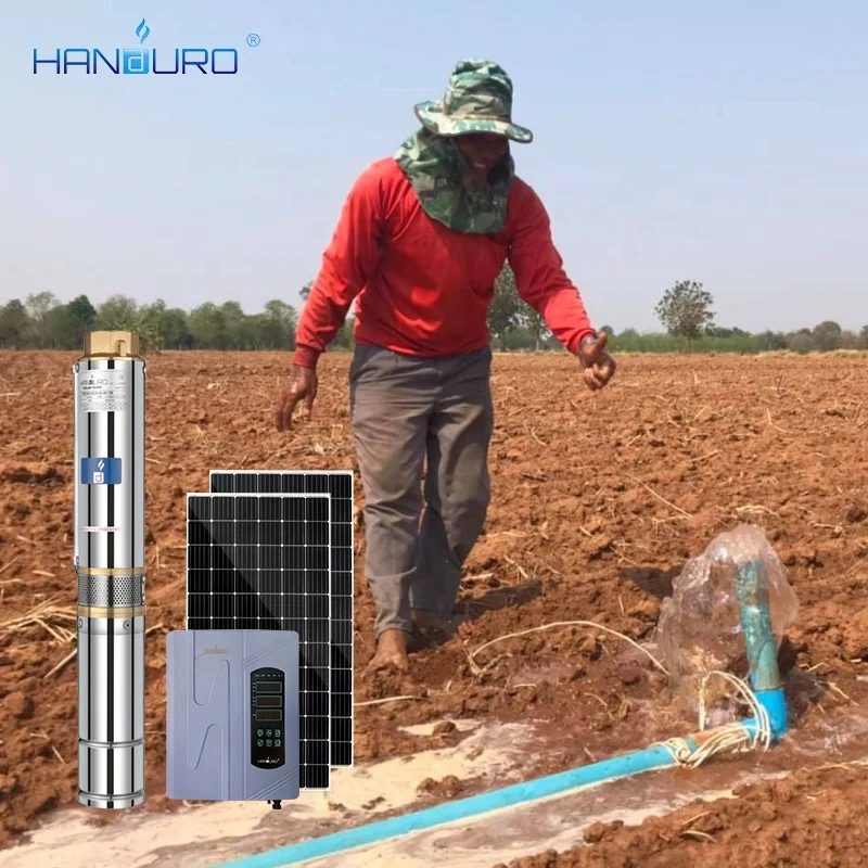 9.5m3/h 110v 85m 2.0HP AC/DC 4inch Solar Water Aquarium Pump Submersible Solar Deep Well Fountain Pump For Irrigation