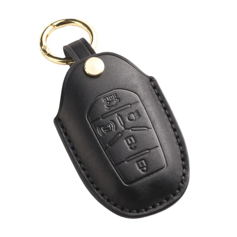 

Genuine Leather Handmade Car Key Case Cover Shell Protector Fob Holder for SsangYong Motor Accessories Keychain