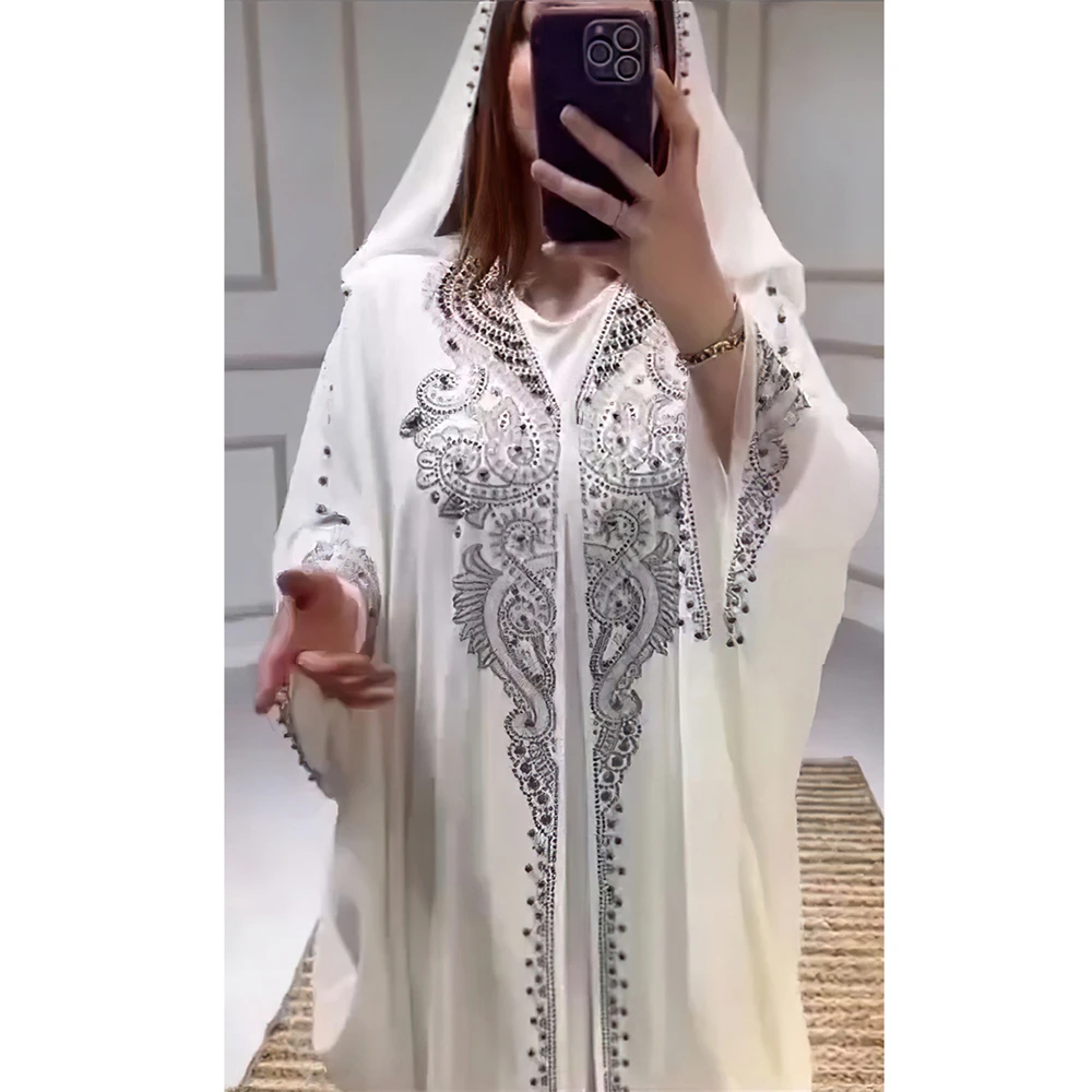 

Модные африканские вечерние платья для женщин, шифоновый комплект Boubou Ankara Dashiki, комплект из 2 предметов, Дубай, Абая, Джеллаба, халат, африканская одежда