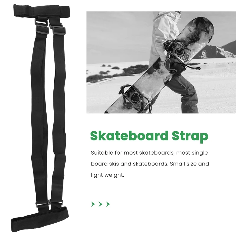 O portador durável ajustável do ombro do skate, o skate carry strap, correia da trouxa, cabível para o snowboard