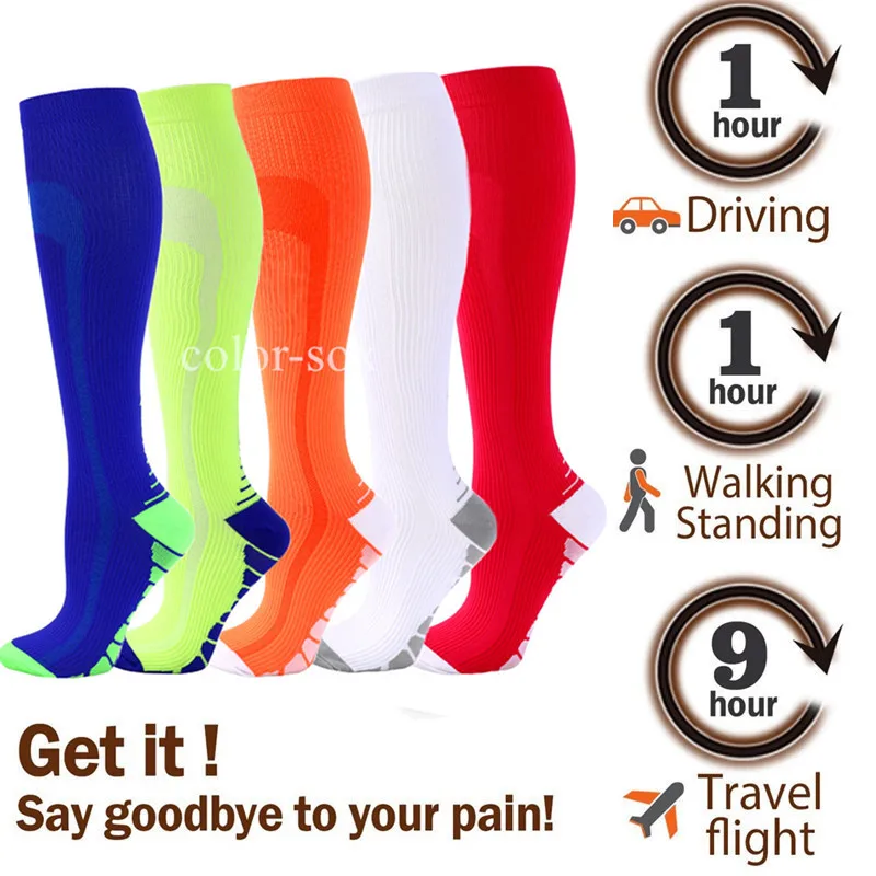 Compression Socks Blood Circulation Anti-Fatigue Comfortable Graduated Compression Stockings Golfs Cycling Socks Sports Socks