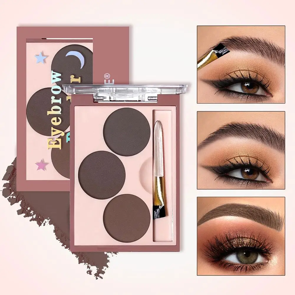 Paleta de polvos para cejas mate, 3 colores, resistente al agua, cosméticos para cejas de larga duración, pomada de maquillaje, potenciador de ojos P0v1