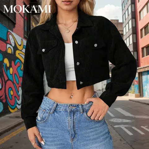 Women's European Street Style Casual Short Jacket Autumn 2026 Fashion Designer Cropped Top Elegant High-Quality Outerwear