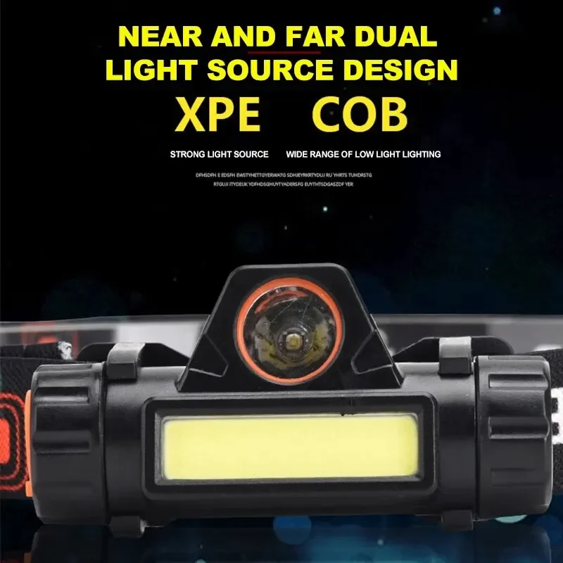 Q5 COB Led Headlamp Powerful Built-in 18650 Battery Outdoor Camping Fishing Headlight Stepless Dimming