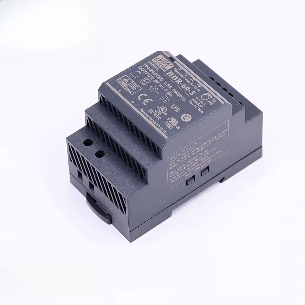 

Mean Well 60 Вт Ultra Slim Step Shape Блок питания на DIN-рейку Pass LPS HDR-60-5 32,5 Вт 6,5 А 5 В SMPS