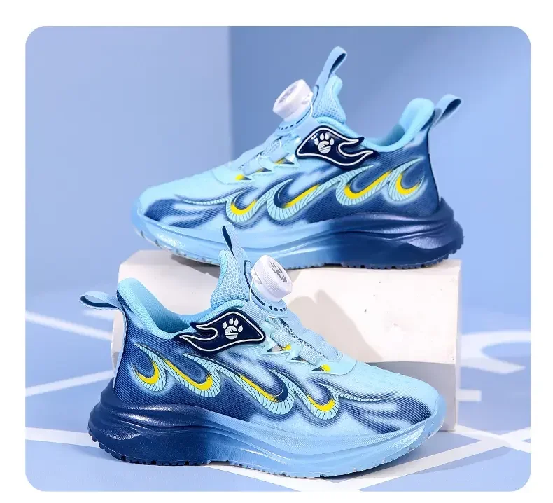 

Slim Outline Kids Sports Sneakers Breathable Fabric Upper Durable Anti-skid Sole Comfort Footwear for School and Leisure Time