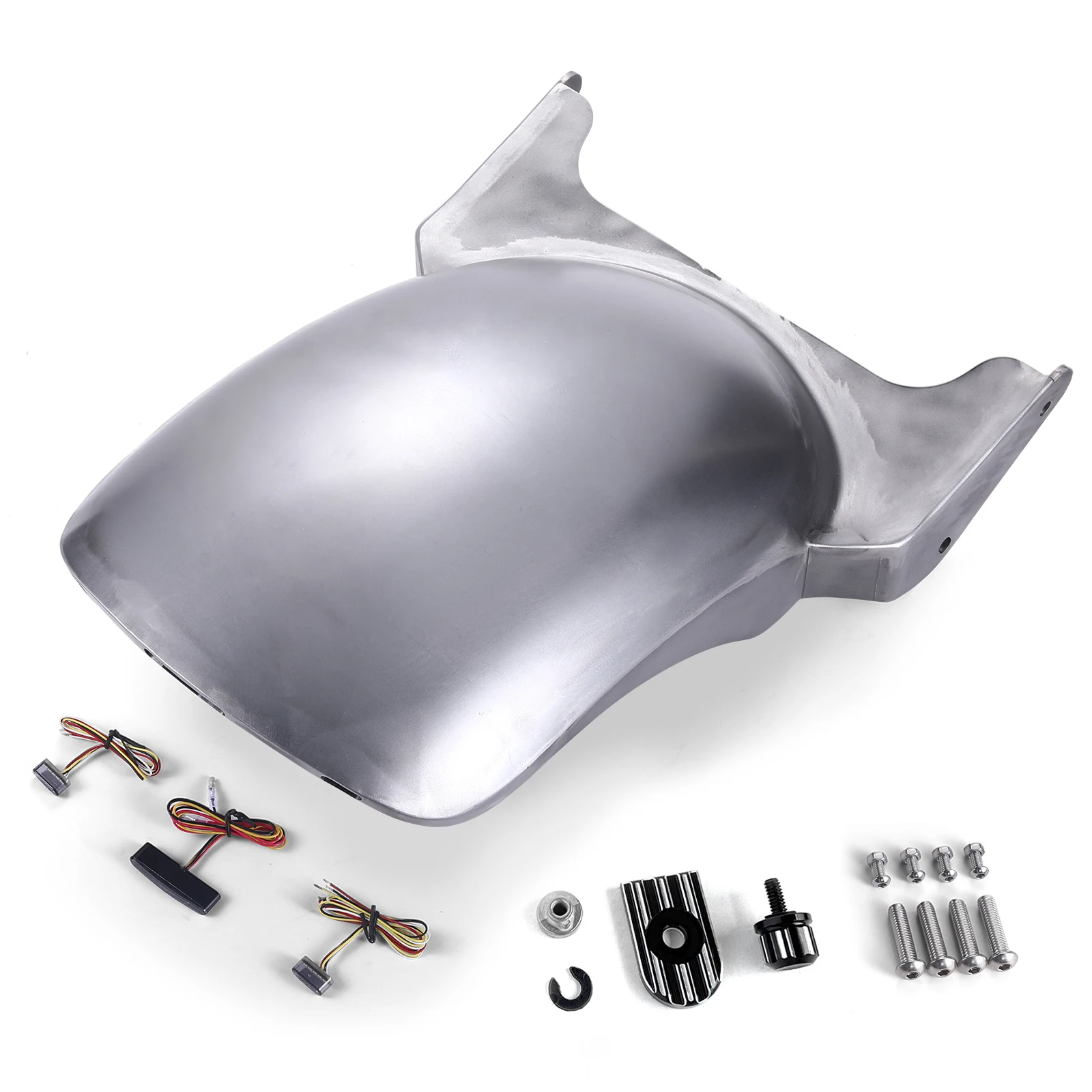 

Steel Wide Short Rear Fender for Harley Softail Breakout Mudguard Fender with Brake&Turn Lights 2013-2017