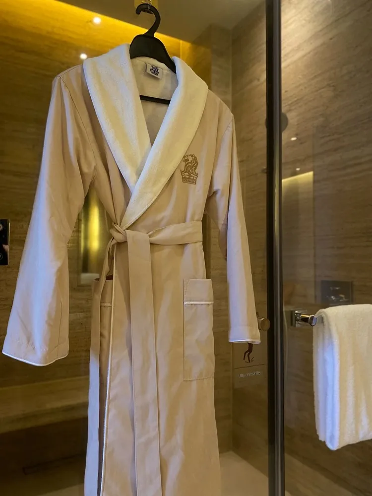 five-star-hotel-standard-sleepwear-robe-couples-matching-inner-fleece-ladies-men's-bath-robe-thickened-long-length-color