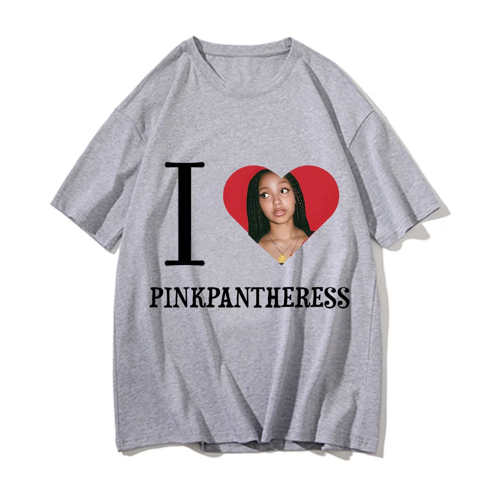 Fashion I LOVE PINKPANTHERESS Painting T-shirt  Woman Clothes Harajuku Loose T Shirts  Short Sleeve Casual T-shirts