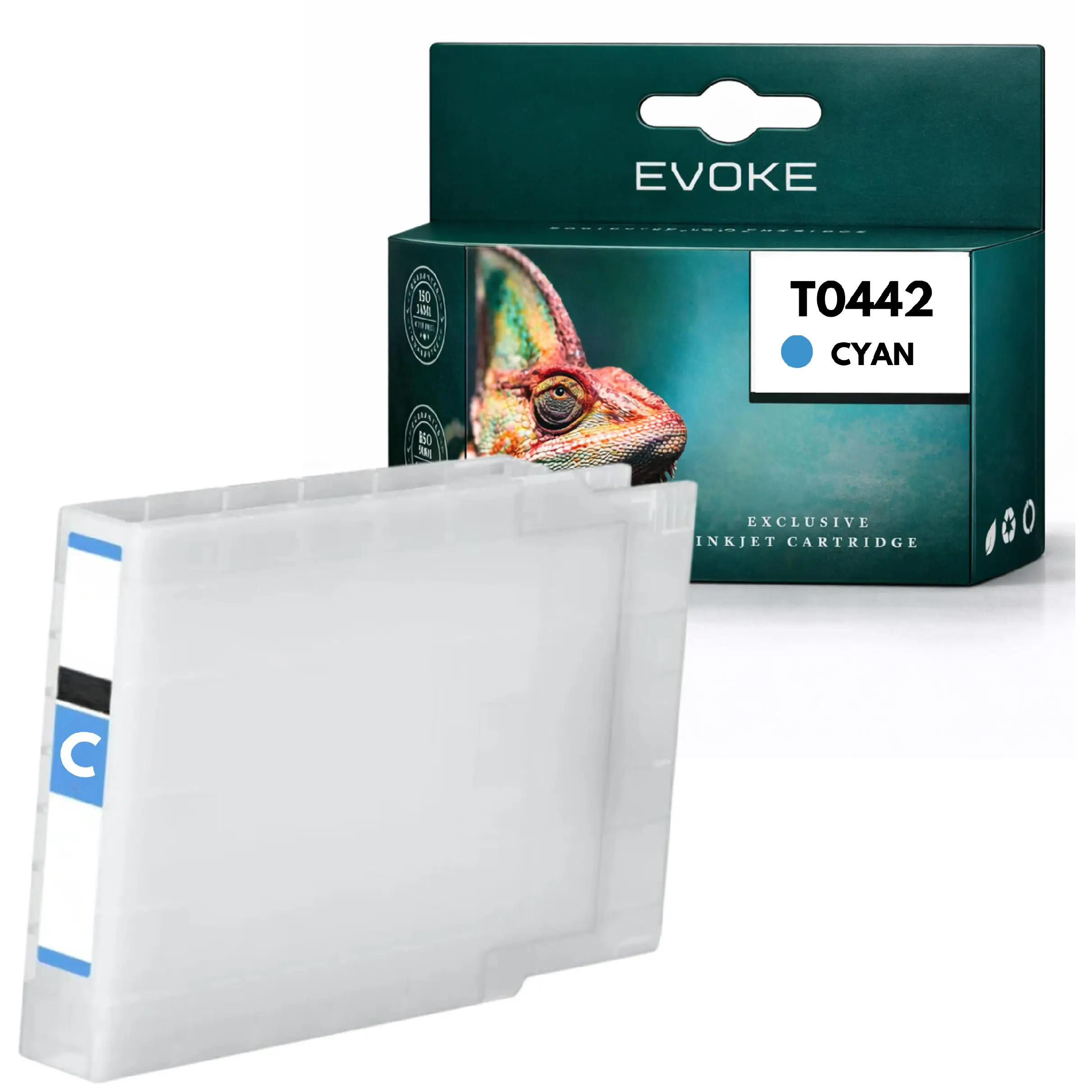 Evoke compatibele inkt voor Epson T0442 T-0442 Cyan Stylus C64 C66 C84 C84N C84Wn C86 Cx3600 Cx3650 Cx4600 Cx6400 Cx6600