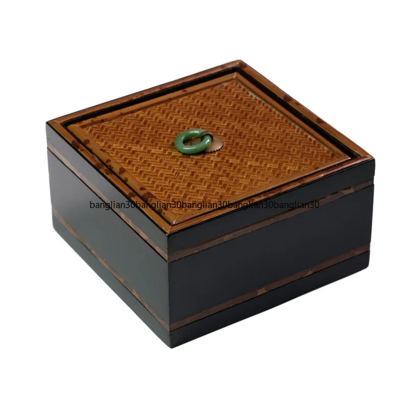 Embedded Bamboo Wenwan Embroidery Box Bracelet Buddha Bead Storage Box Classical Needle and Thread Storage Box Desktop Storage