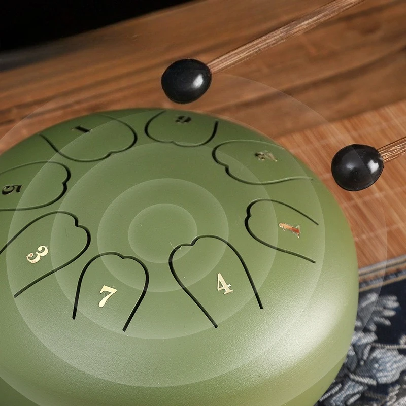 6 Inch 8 Tone Tongue Drum Handmade Carbon Steel Air Drum Mini Children Beginners Tongue Drums Professional Musical Instruments