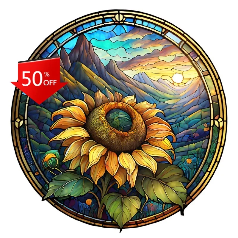 

Sunflower Sticker Colorful Mosaic Rainbow Vivid Rainbow Flower Butterfly Sun Car Decoration Egypt Camping Bumper