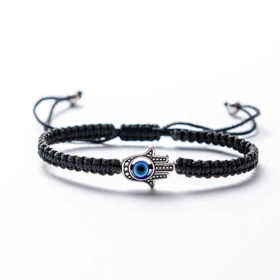 1pc hand geflochtene rot blaue Fadens chnur Seil Armbänder für Frauen Männer böse Augen Glücks wunsch verstellbare Armbänder Paar Armreifen – Detail 5
