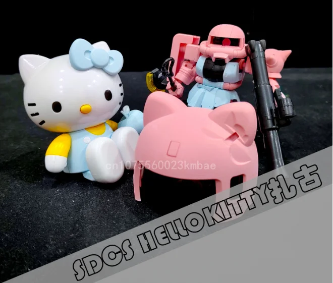 Mengshan Zaku 2 Figure Hello Kitty KT Series Collection Assembly Model Action Figures Robot Figurine Cute Plastic Toy Kids Gifts