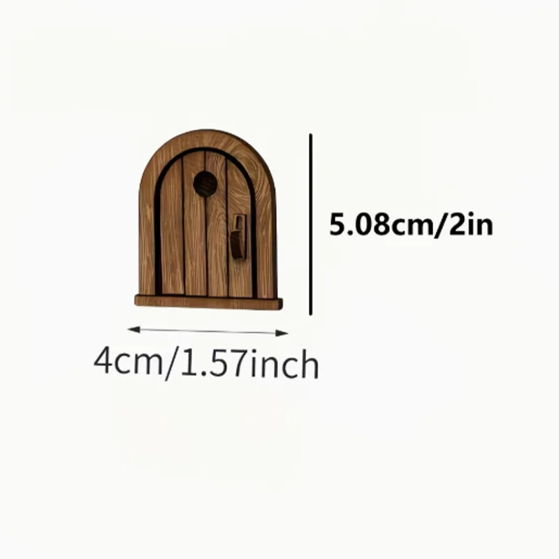 Mini Wooden Fairy Elf Door Skirting Board Mouse House Decor Miniature Ornament Hamster Rat Pet Toy Creative Home Wall Decoration