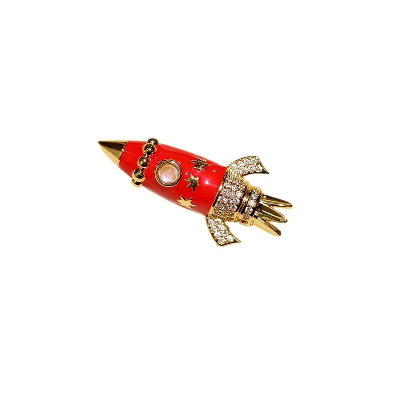 

Aviation design simple aircraft rocket brooch, accessories men's and women's badges