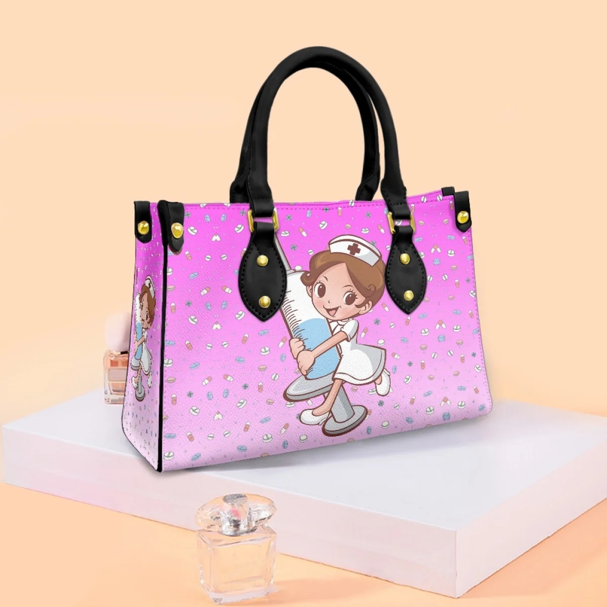 

FORUDESIGNS Gradual Change Handbags For Women Paramedic Women's Shoulder Bag Little Nurse Animation Tote Bags Female Job