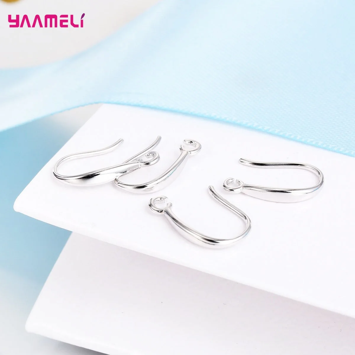 100PCS Lot Real 100% 925 Sterling Silver S925 Hook Earrings Jewelry Findings Fittings Components Accessories Handmade Supplies