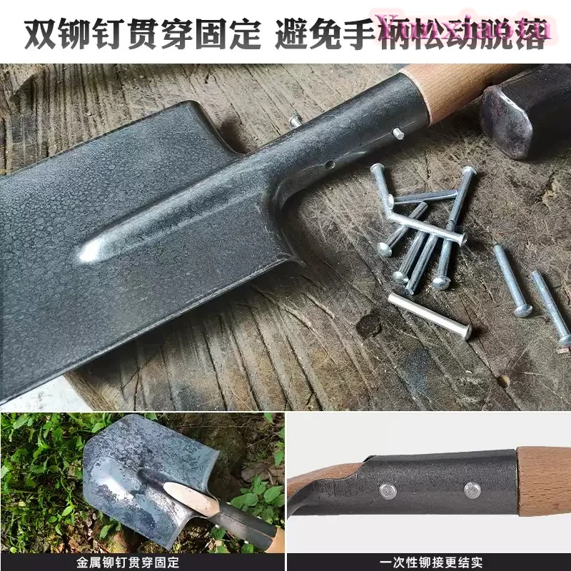 Manganese Steel Engineer Shovel, Thickened Outdoor Survival Spade for Vehicle Emergency, Camping & Fishing
