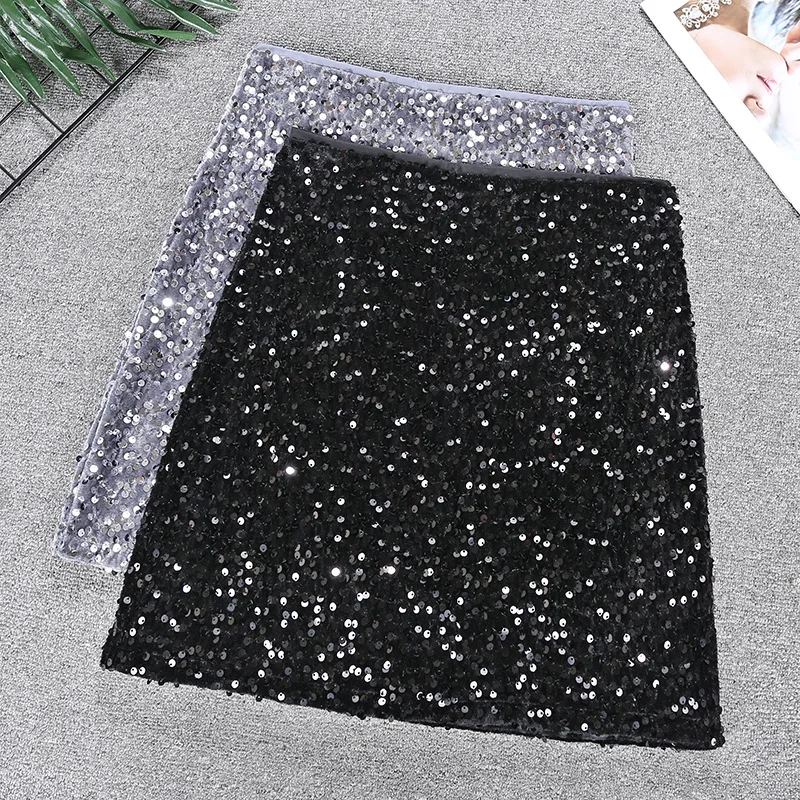 

High-waisted Anti-light Sexy Nightclub Sequin Hip Skirt