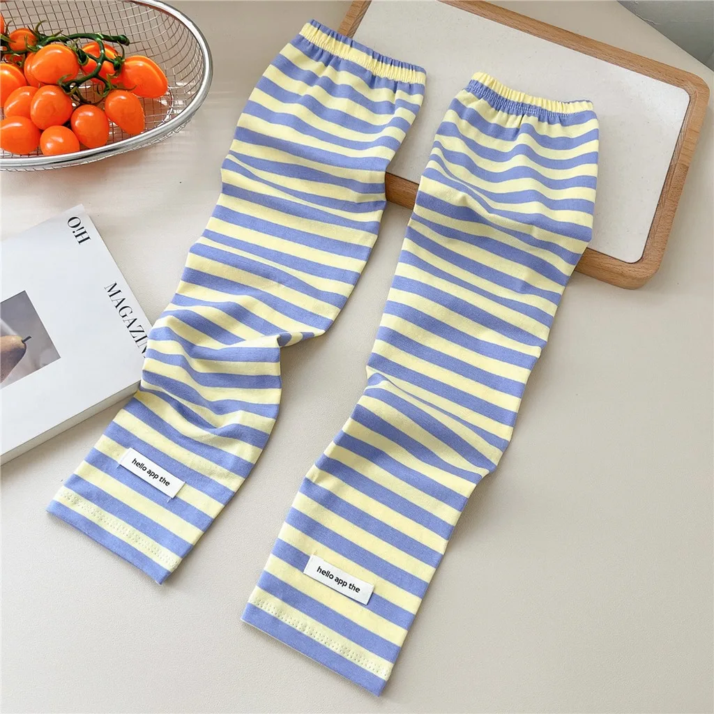 Summer Outdoor Cycling Women's Loose Version Color Block Striped Sun Protection Sleeve Covers Fingerless Arm Protectors view 4