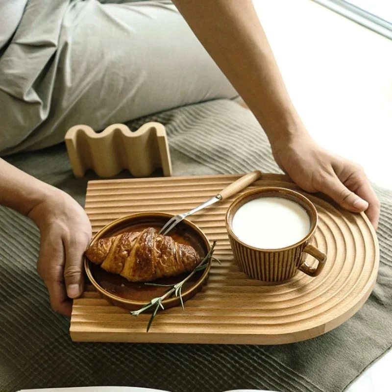 Nordic Creative Wooden Ripple Chopping Board Dessert Baking Bread Board Coffee Fruit Afternoon Tea Tray Food Photo Props