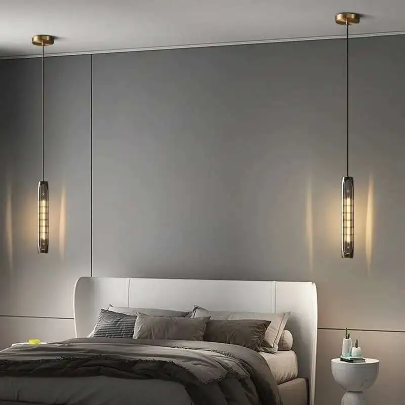 

Glass Crystal Pendant Light Gold Black Copper Nordic Led Pendant Lights Round Long Lamp for Living Room Decor Dining Room Light